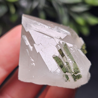 Green Tourmaline in Quartz Crystal 45g, Brazilian Quartz with Tourmaline, Green Tourmaline Specimen, Tourmaline Crystal