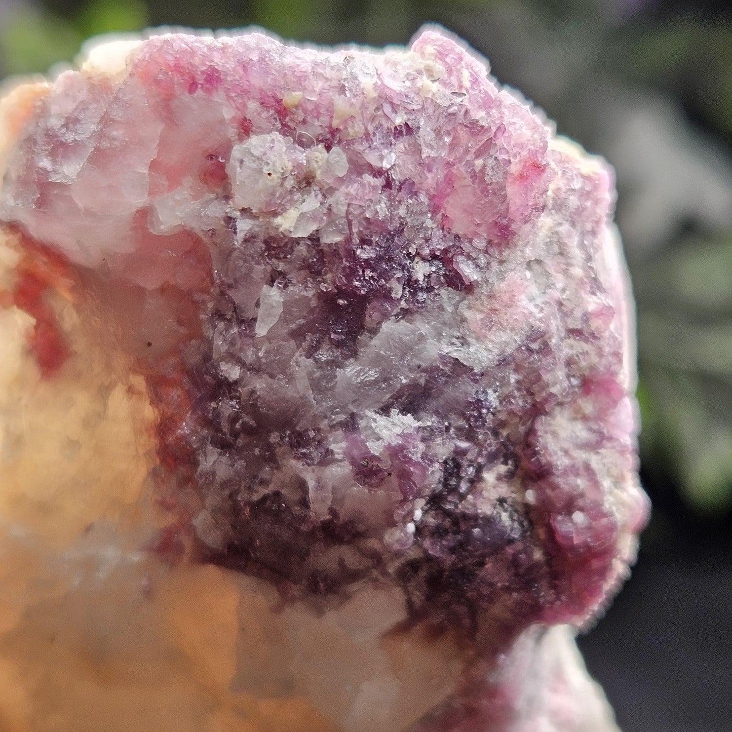 Pink Tourmaline in Lepidolite & Quartz from Brazil 293g, Watermelon Tourmaline, Raw Brazilian Tourmaline Specimen, Lepidolite Crystal