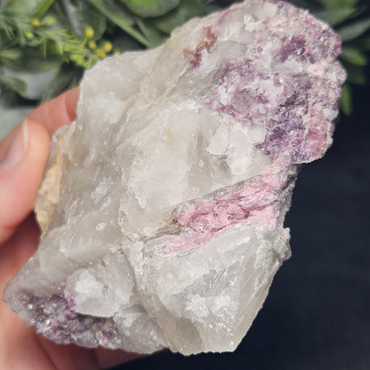 Pink Tourmaline in Lepidolite & Quartz from Brazil 293g, Watermelon Tourmaline, Raw Brazilian Tourmaline Specimen, Lepidolite Crystal