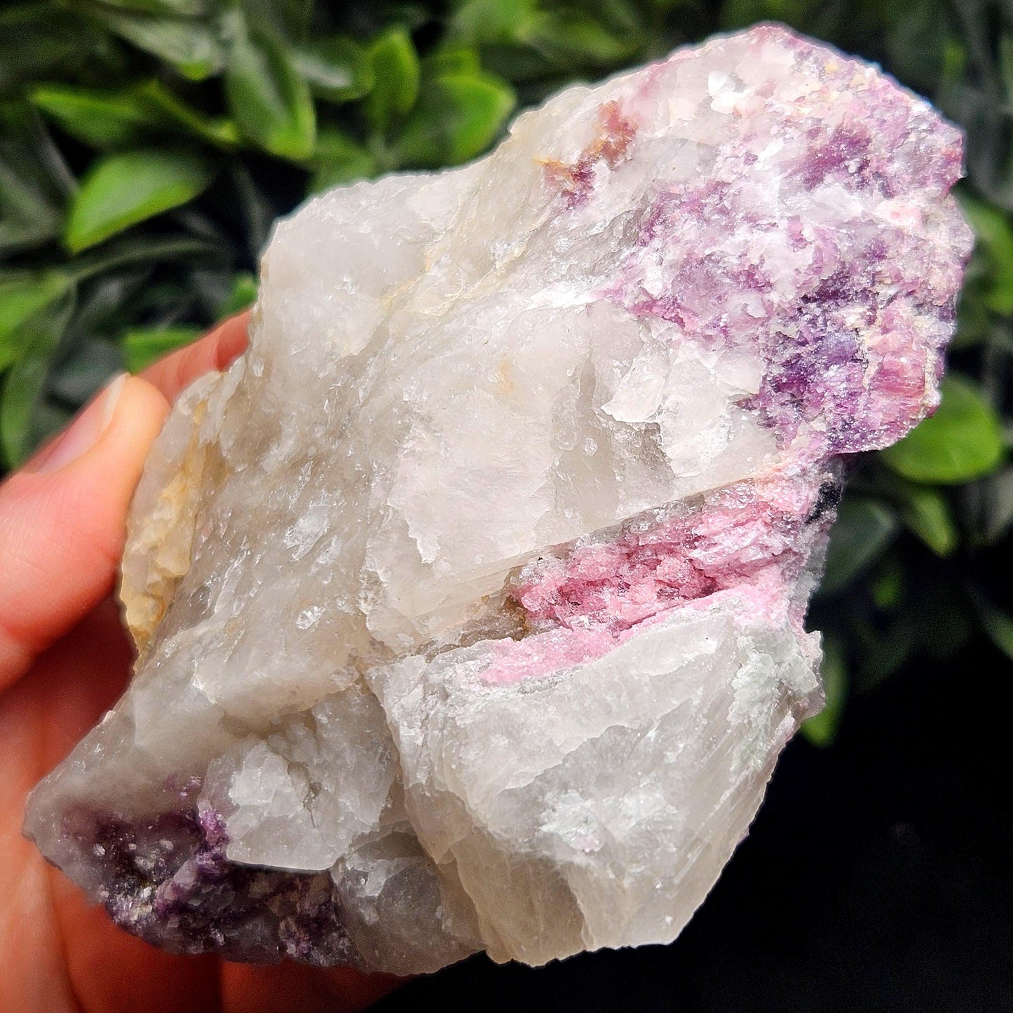 Pink Tourmaline in Lepidolite & Quartz from Brazil 293g, Watermelon Tourmaline, Raw Brazilian Tourmaline Specimen, Lepidolite Crystal