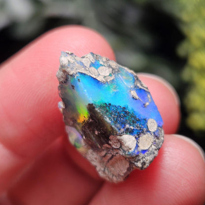 Dendritic Blue Opal 2.04g, Raw African Rainbow Opal Gemstone Specimen