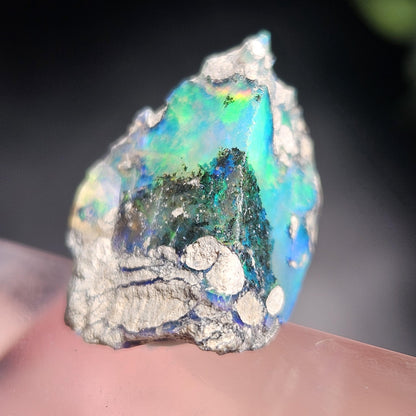 Dendritic Blue Opal 2.04g, Raw African Rainbow Opal Gemstone Specimen