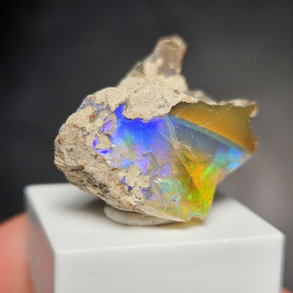 Raw Rainbow Opal Specimen 3.59g, Raw Opal Crystal, Blue Opal Gemstone
