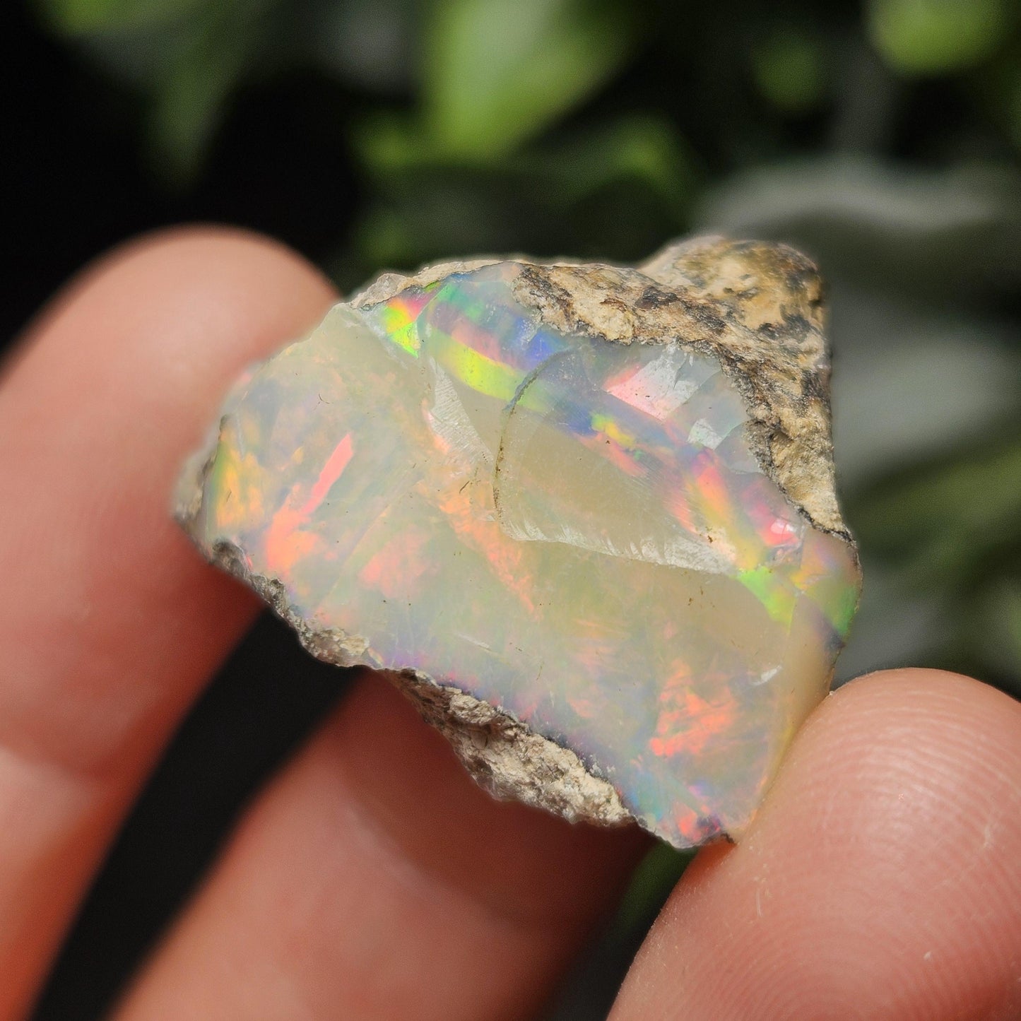 Rainbow Opal Specimen 6.09g, Raw Opal Crystal, Pink Red Blue Opal Gemstone