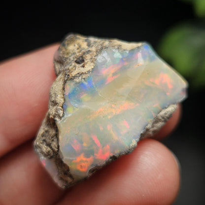 Rainbow Opal Specimen 6.09g, Raw Opal Crystal, Pink Red Blue Opal Gemstone