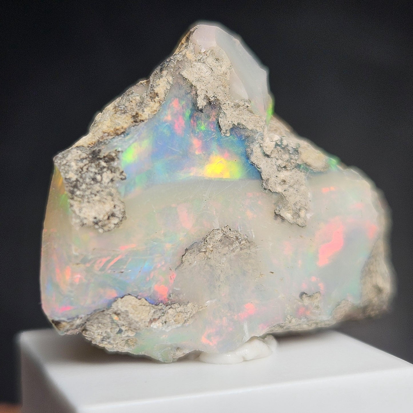 Rainbow Opal Specimen 6.09g, Raw Opal Crystal, Pink Red Blue Opal Gemstone