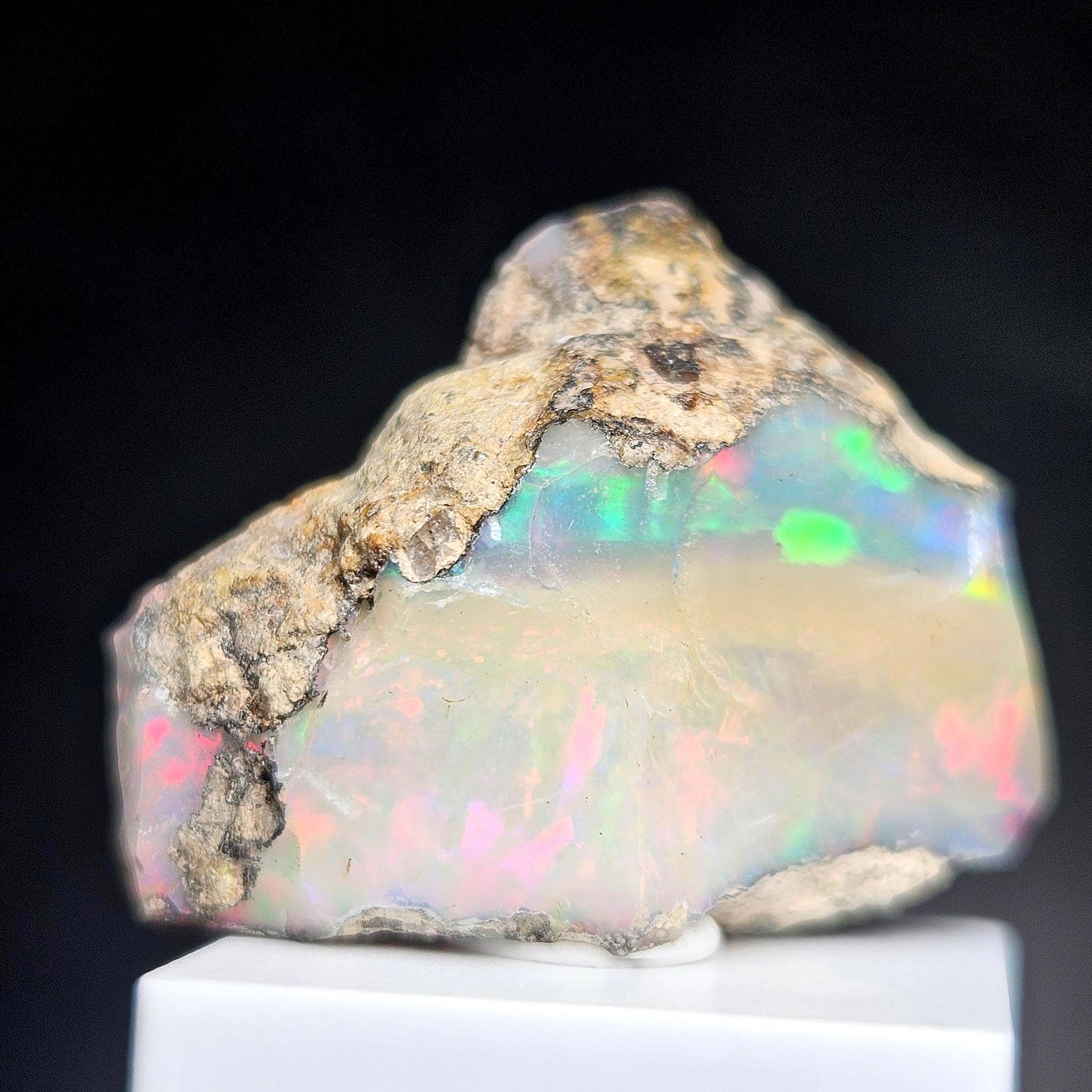 Rainbow Opal Specimen 6.09g, Raw Opal Crystal, Pink Red Blue Opal Gemstone