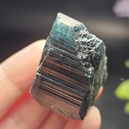 Blue Tourmaline Crystal 47.67g, Indicolite Specimen from Brazil, Blue Indicolite Crystal, Bicolor Tourmaline