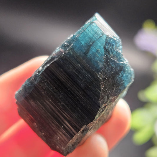 Blue Tourmaline Crystal 47.67g, Indicolite Specimen from Brazil, Blue Indicolite Crystal, Bicolor Tourmaline