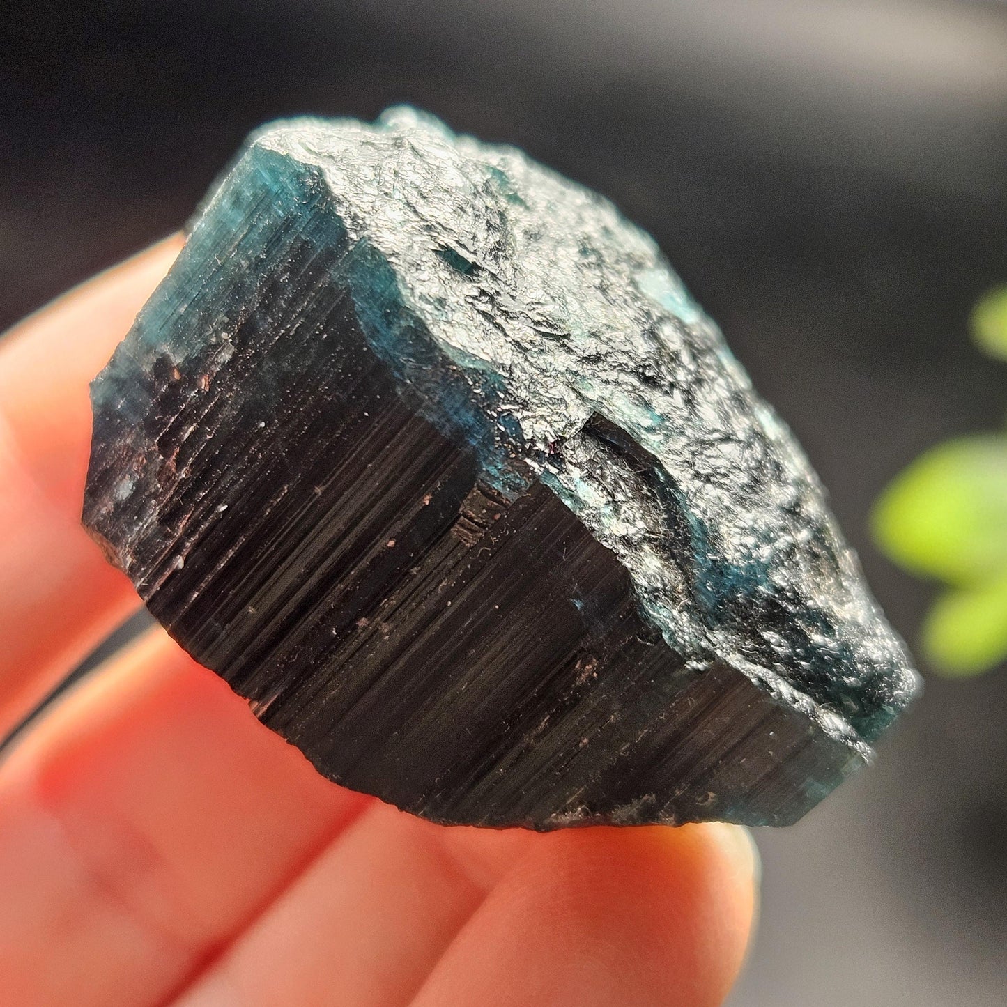 Blue Tourmaline Crystal 47.67g, Indicolite Specimen from Brazil, Blue Indicolite Crystal, Bicolor Tourmaline