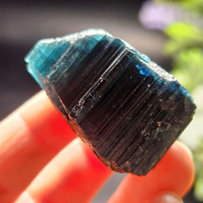 Blue Tourmaline Crystal 47.67g, Indicolite Specimen from Brazil, Blue Indicolite Crystal, Bicolor Tourmaline
