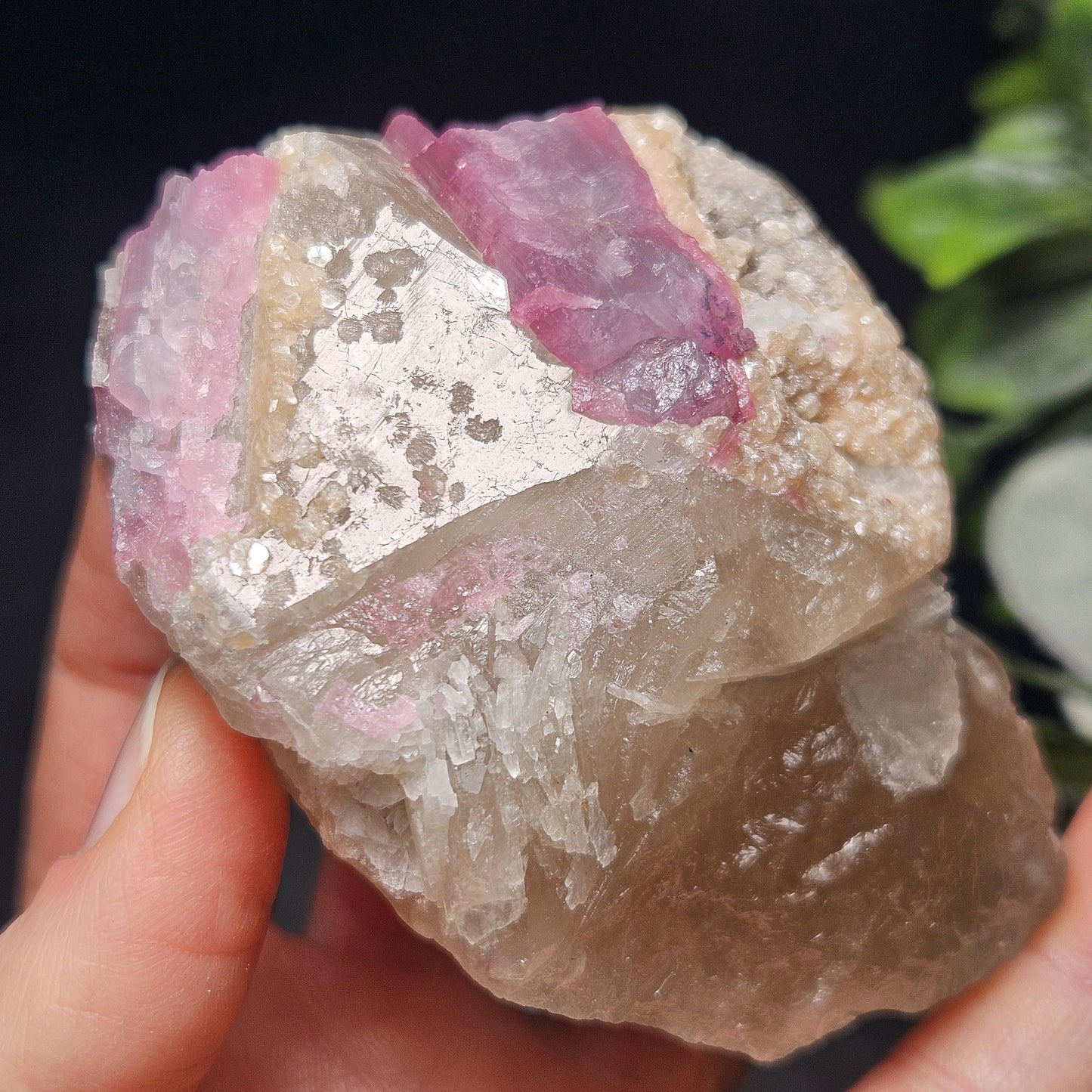 Purple Tourmaline in Quartz from Brazil 187g, Raw Brazilian Tourmaline Specimen, Pink Tourmaline Crystal, Purple Tourmaline Specimen