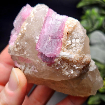 Purple Tourmaline in Quartz from Brazil 187g, Raw Brazilian Tourmaline Specimen, Pink Tourmaline Crystal, Purple Tourmaline Specimen