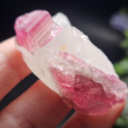Pink Watermelon Tourmaline in Quartz from Brazil 29.64g, Raw Brazilian Tourmaline Specimen, Pink Tourmaline Crystal