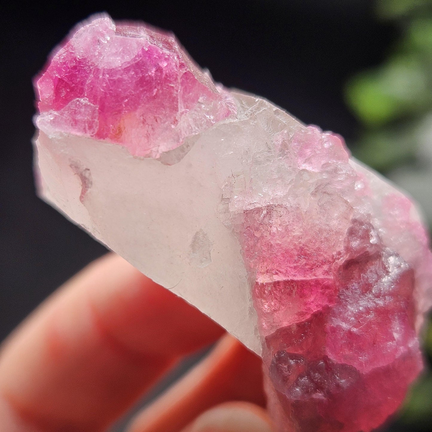 Pink Watermelon Tourmaline in Quartz from Brazil 29.64g, Raw Brazilian Tourmaline Specimen, Pink Tourmaline Crystal