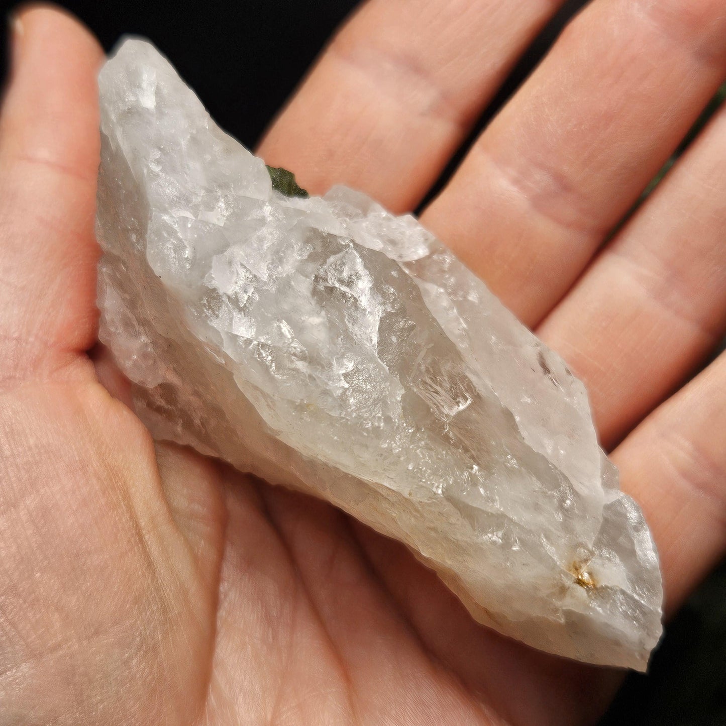 Green Tourmaline in Quartz Crystal 76.77g, Brazilian Quartz with Tourmaline, Green Tourmaline Specimen, Tourmaline in Quartz Crystal