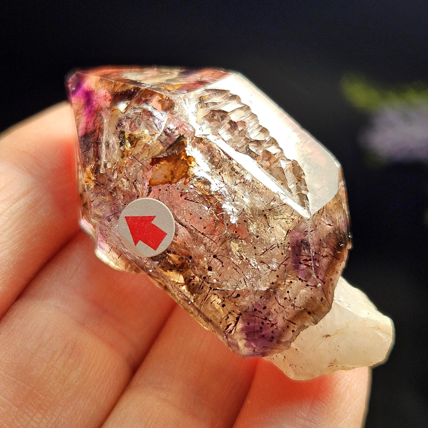 Enhydro Amethyst Scepter 29.47g, Moving Shangaan Quartz Crystal with Water Bubble from Zimbabwe