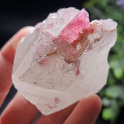 Bubblegum Pink Tourmaline in Quartz from Brazil 121.67g, Raw Brazilian Tourmaline Specimen, Pink Tourmaline Crystal