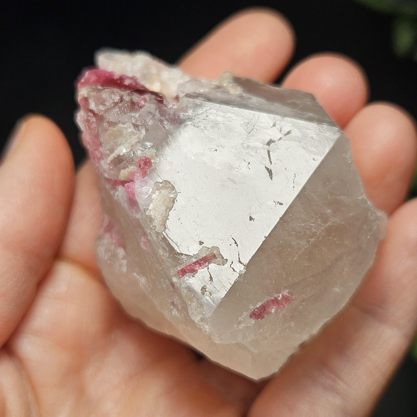Bubblegum Pink Tourmaline in Quartz from Brazil 121.67g, Raw Brazilian Tourmaline Specimen, Pink Tourmaline Crystal
