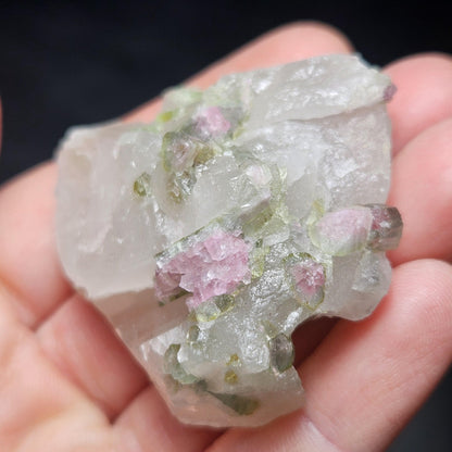 Watermelon Tourmaline on Quartz 50.28g