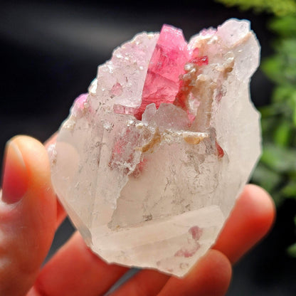 Bubblegum Pink Tourmaline in Quartz from Brazil 121.67g, Raw Brazilian Tourmaline Specimen, Pink Tourmaline Crystal
