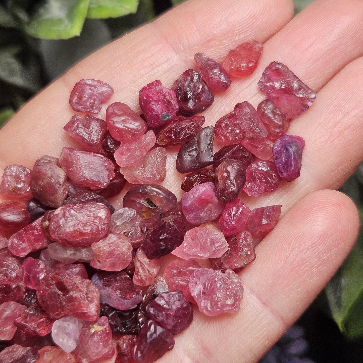 UV Reactive Spinel (Set of 3 crystals), Red Spinel, Pink Spinel, Purple Spinel, Raw Spinel Crystal, Spinel Lot from Madagascar
