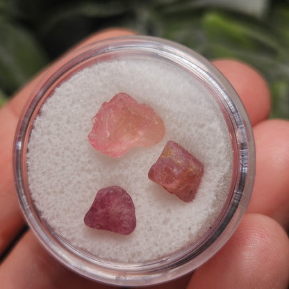 UV Reactive Spinel (Set of 3 crystals), Red Spinel, Pink Spinel, Purple Spinel, Raw Spinel Crystal, Spinel Lot from Madagascar