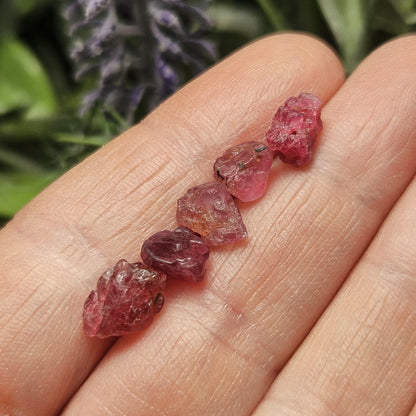UV Reactive Spinel (Set of 3 crystals), Red Spinel, Pink Spinel, Purple Spinel, Raw Spinel Crystal, Spinel Lot from Madagascar