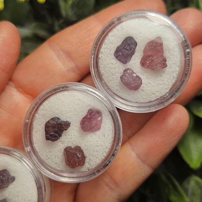 Purple Spinel (Set of 3 crystals), Raw Spinel Crystal, Spinel Lot from Madagascar, Purple Spinel Rough Stone
