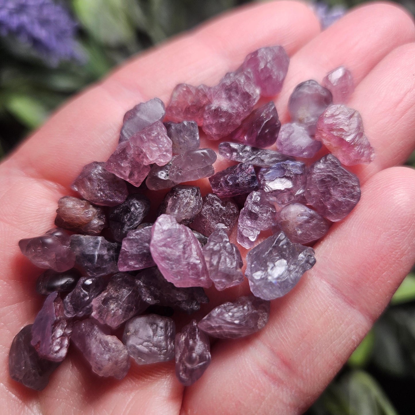 Purple Spinel (Set of 3 crystals), Raw Spinel Crystal, Spinel Lot from Madagascar, Purple Spinel Rough Stone
