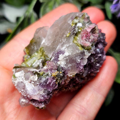 Watermelon Tourmaline in Lepidolite & Quartz from Brazil 73.28g, Pink Tourmaline, Raw Green Tourmaline Specimen, Lepidolite Crystal