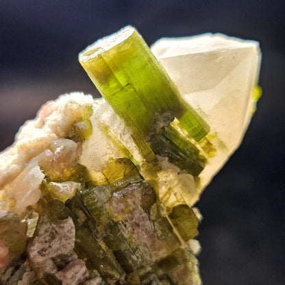 Green & Pink Tourmaline in Quartz Crystal 94.10g, Brazilian Quartz with Tourmaline, Pink Tourmaline Specimen, Watermelon Tourmaline Crystal