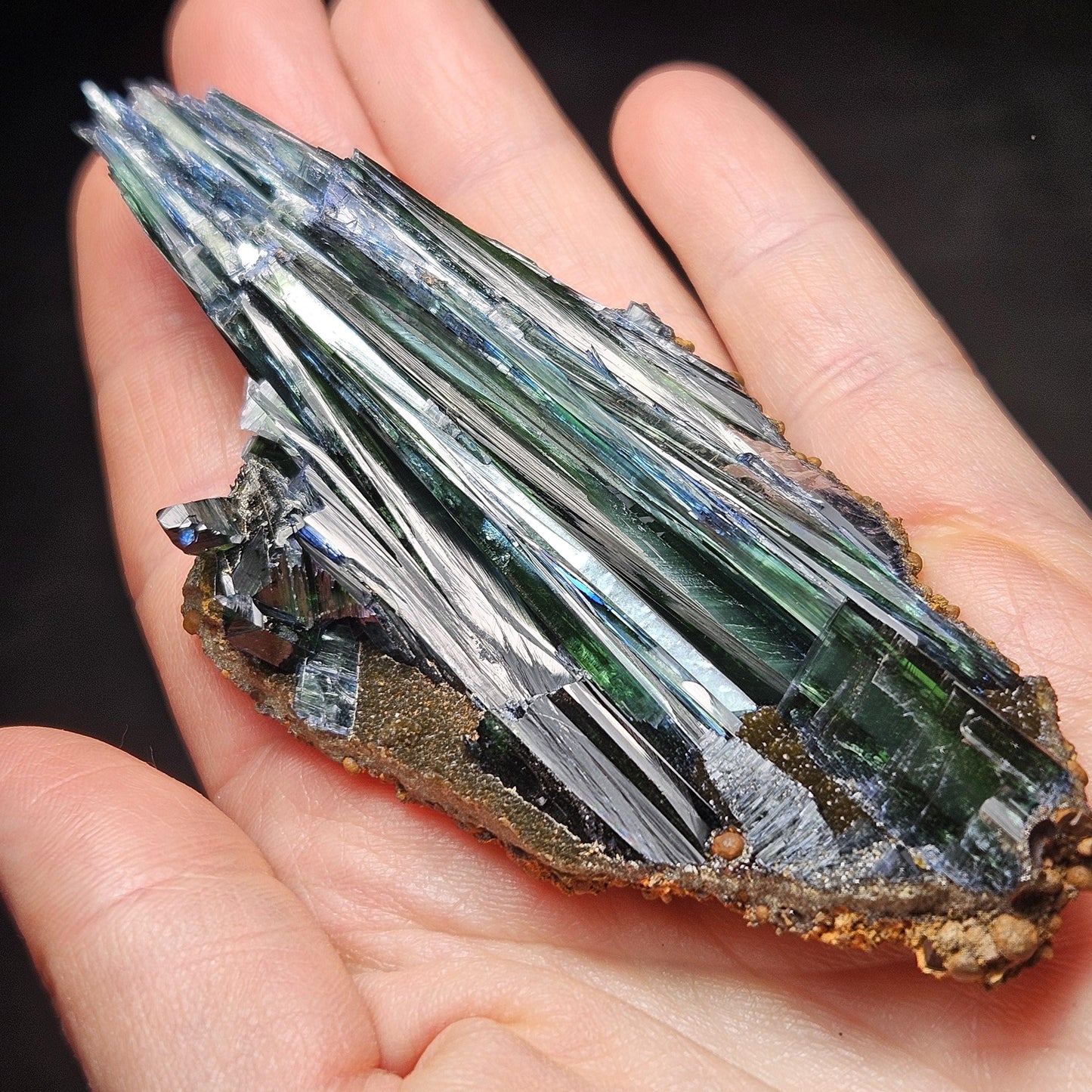 Vivianite Crystal Cluster 66.54g, Terminated Vivianite Crystal Specimen, Raw Blue
