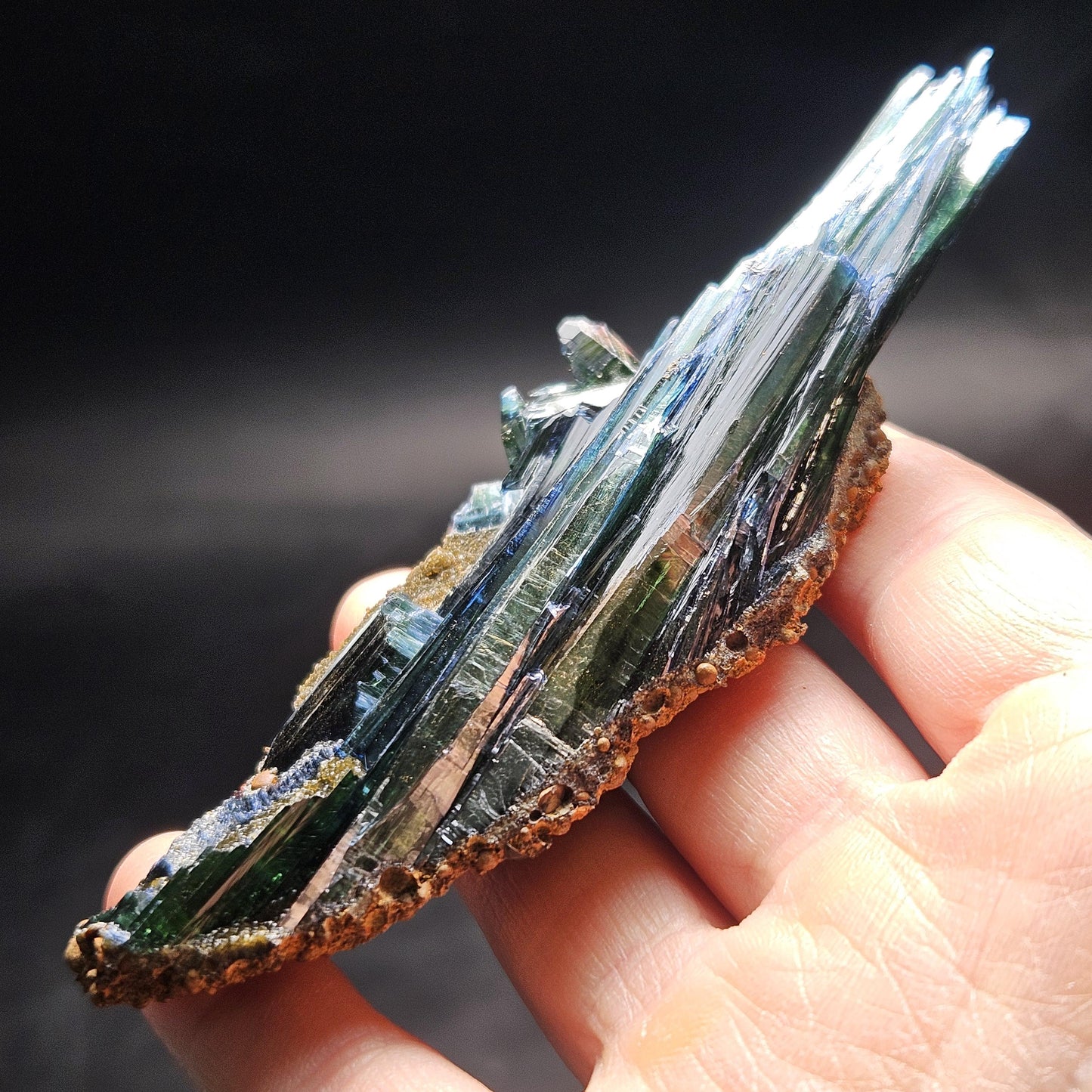 Vivianite Crystal Cluster 66.54g, Terminated Vivianite Crystal Specimen, Raw Blue