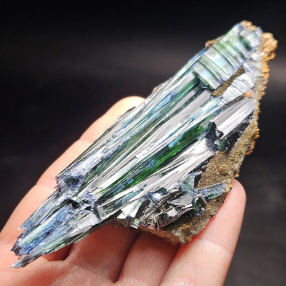 Vivianite Crystal Cluster 66.54g, Terminated Vivianite Crystal Specimen, Raw Blue