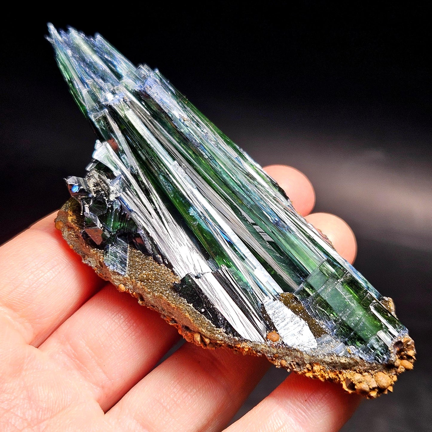 Vivianite Crystal Cluster 66.54g, Terminated Vivianite Crystal Specimen, Raw Blue