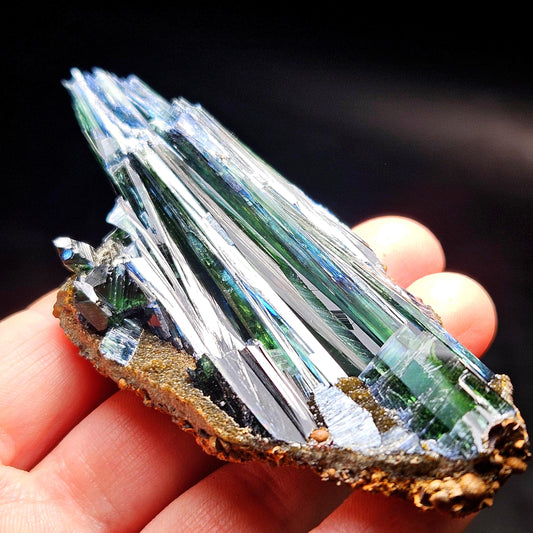 Vivianite Crystal Cluster 66.54g, Terminated Vivianite Crystal Specimen, Raw Blue