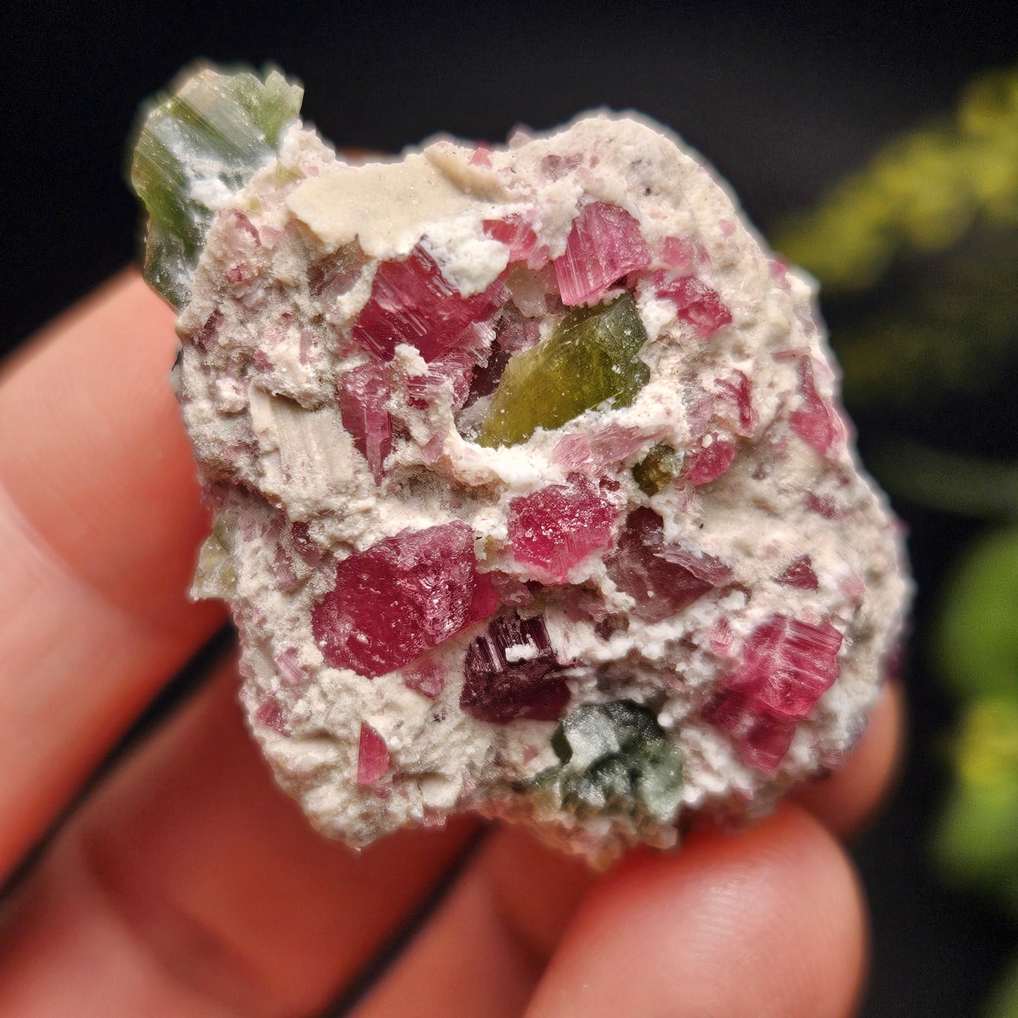Green & Pink Tourmaline Crystal Specimen 4.96g, Brazilian Quartz with Tourmaline, Pink Tourmaline Specimen, Green Tourmaline Crystal