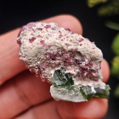 Green & Pink Tourmaline Crystal Specimen 4.96g, Brazilian Quartz with Tourmaline, Pink Tourmaline Specimen, Green Tourmaline Crystal