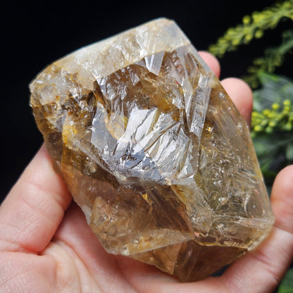 Rainbow Herkimer Diamond Quartz 231g, Skeletal Herkimer Crystal with Rainbow Inclusion, Golden Herkimer Diamond