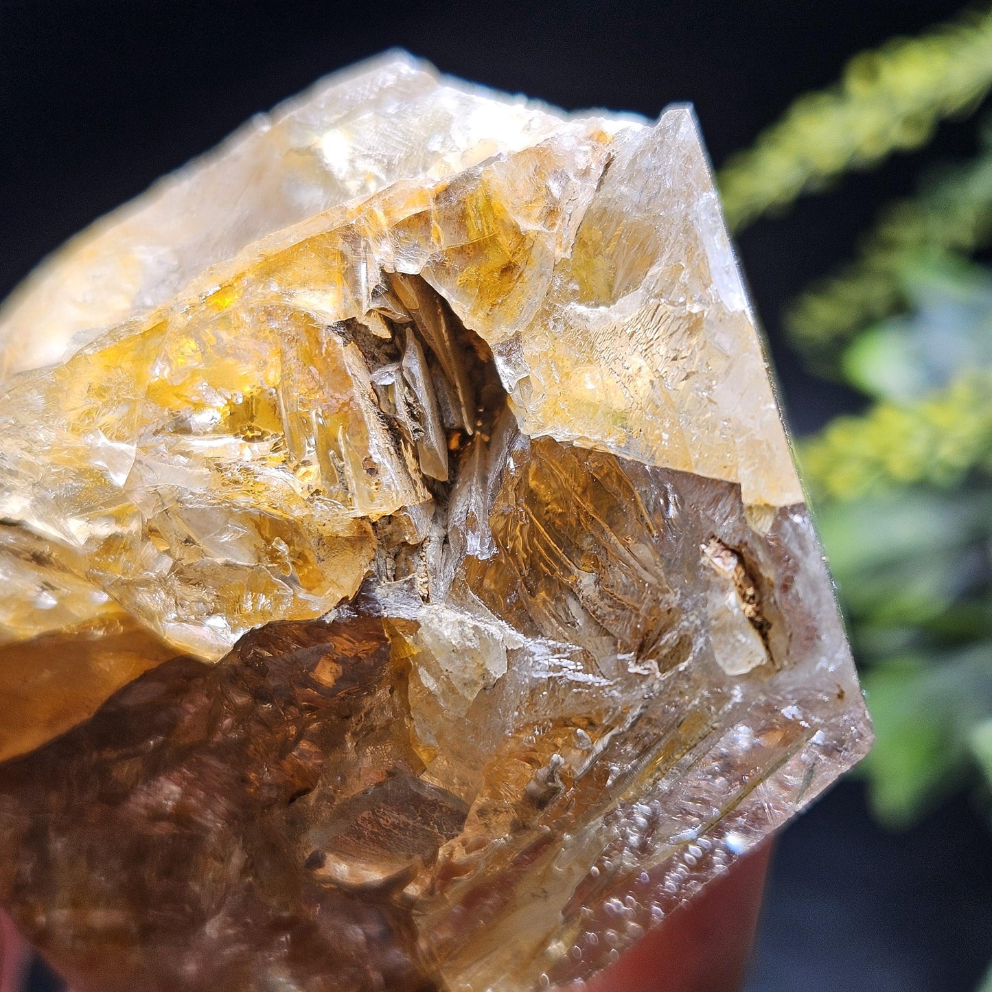 Rainbow Herkimer Diamond Quartz 231g, Skeletal Herkimer Crystal with Rainbow Inclusion, Golden Herkimer Diamond