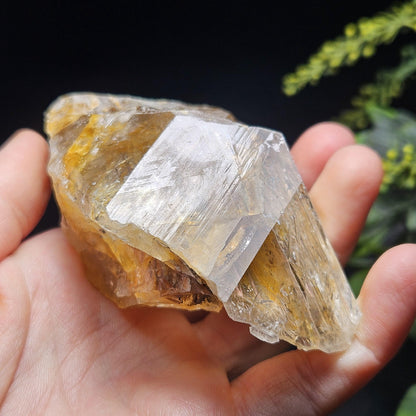 Rainbow Herkimer Diamond Quartz 231g, Skeletal Herkimer Crystal with Rainbow Inclusion, Golden Herkimer Diamond