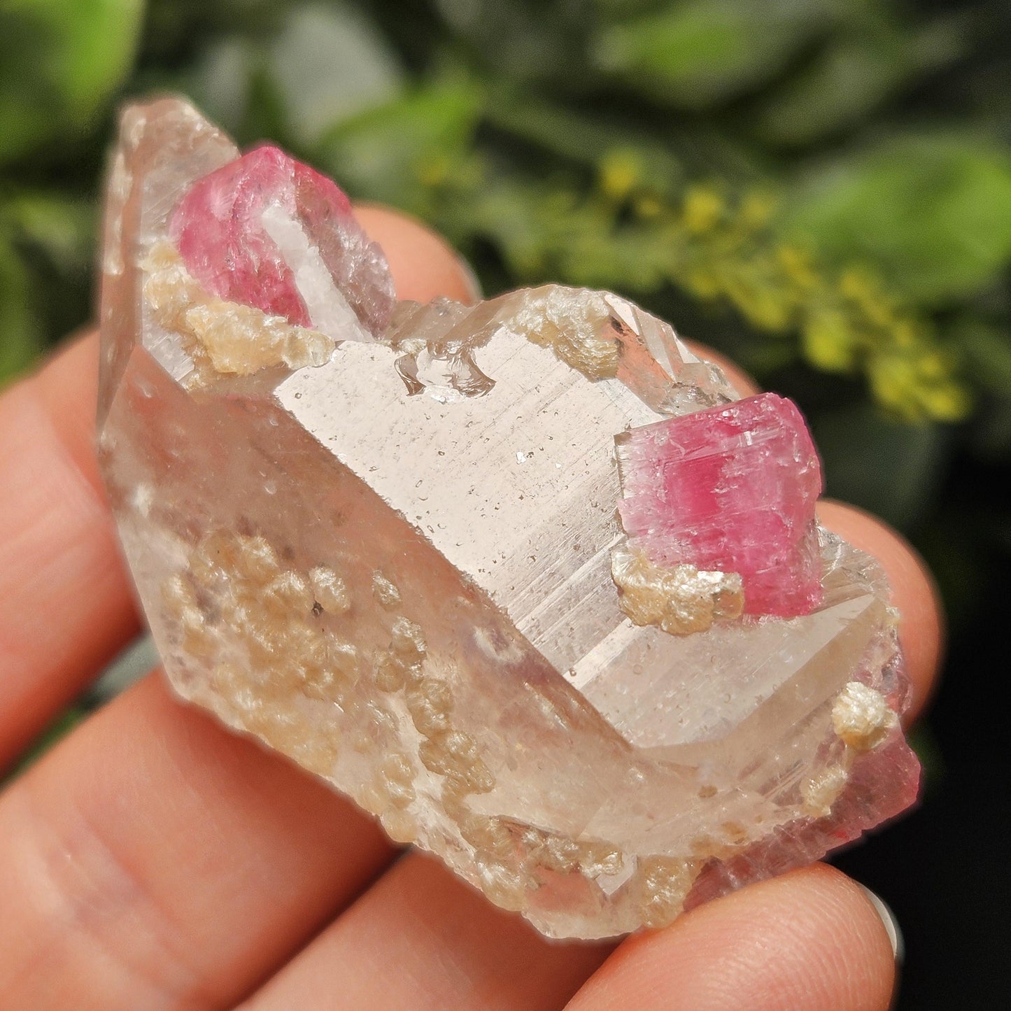 Bubblegum Pink Tourmaline in Quartz from Brazil 25.77g, Raw Brazilian Tourmaline Specimen, Pink Tourmaline Crystal