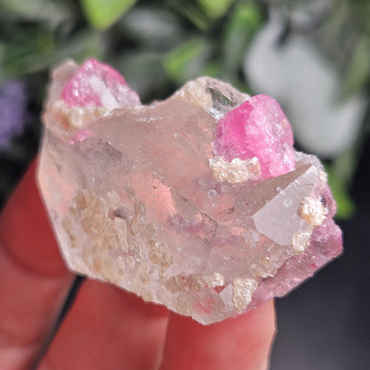 Bubblegum Pink Tourmaline in Quartz from Brazil 25.77g, Raw Brazilian Tourmaline Specimen, Pink Tourmaline Crystal