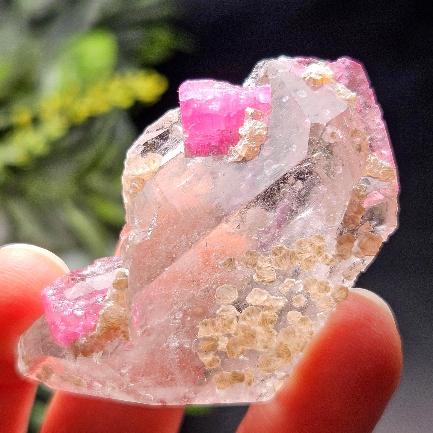 Bubblegum Pink Tourmaline in Quartz from Brazil 25.77g, Raw Brazilian Tourmaline Specimen, Pink Tourmaline Crystal