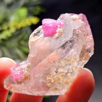 Bubblegum Pink Tourmaline in Quartz from Brazil 25.77g, Raw Brazilian Tourmaline Specimen, Pink Tourmaline Crystal
