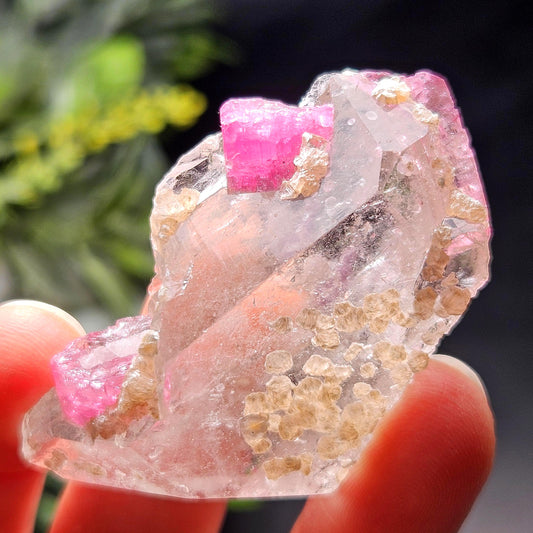 Bubblegum Pink Tourmaline in Quartz from Brazil 25.77g, Raw Brazilian Tourmaline Specimen, Pink Tourmaline Crystal