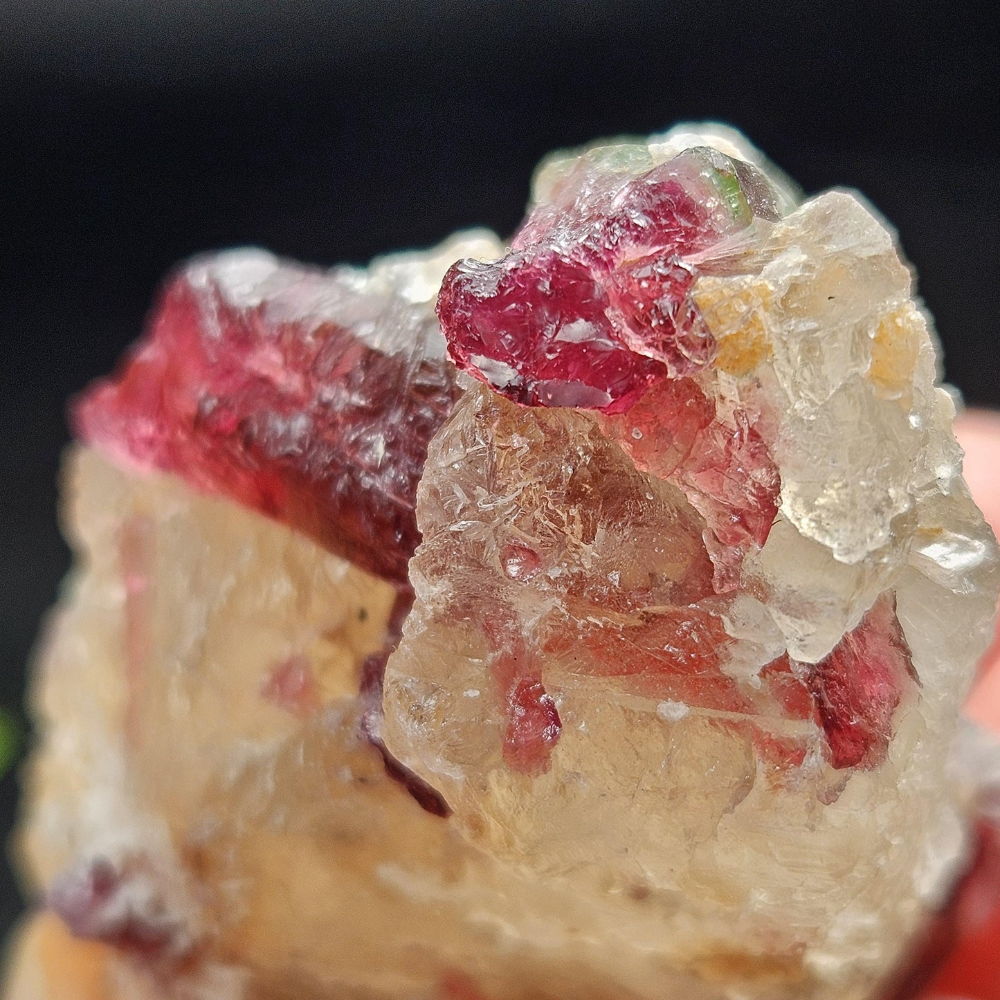 Watermelon Tourmaline on Quartz 74g