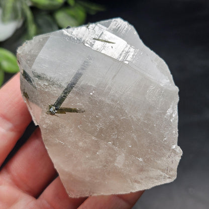 Green Tourmaline in Quartz Crystal 113.89g, Brazilian Quartz with Tourmaline, Green Tourmaline Specimen, Tourmaline Crystal