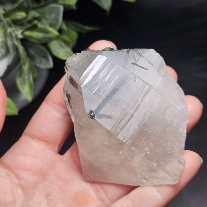 Green Tourmaline in Quartz Crystal 113.89g, Brazilian Quartz with Tourmaline, Green Tourmaline Specimen, Tourmaline Crystal